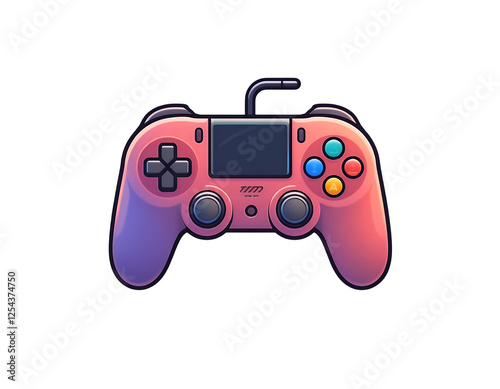 Modern Pink Video Game Controller with transparent background. Generative Ai. for Gaming