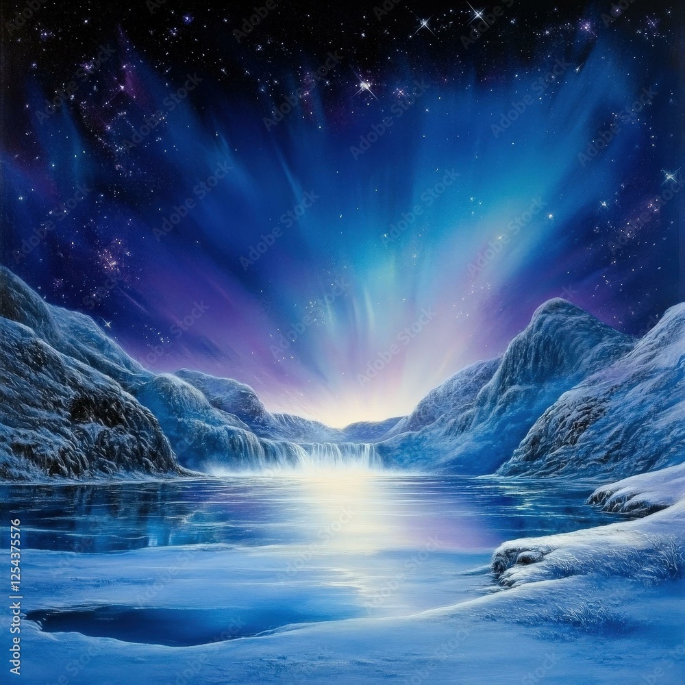 Fototapeta premium Aurora Borealis Winter Wonderland
