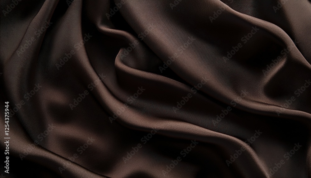 Fototapeta premium Luxurious Smooth Brown Fabric Draped Elegantly in Soft Textures