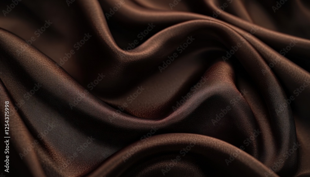 Fototapeta premium Elegant Textured Brown Fabric with Soft Drapery and Flowing Lines