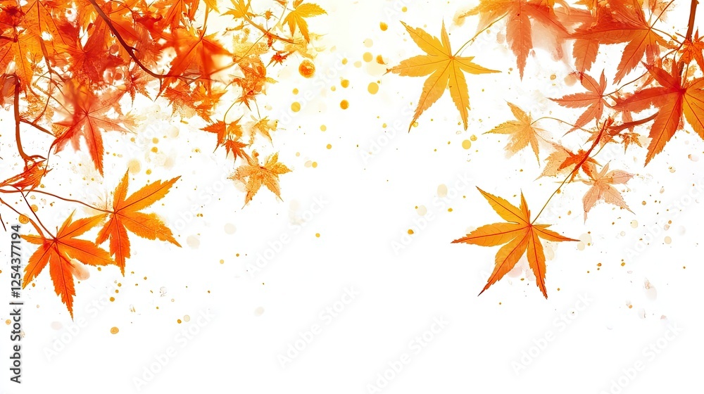 Orange autumn maple leaves isolated on white Orange autumn maple leaves isolated on white