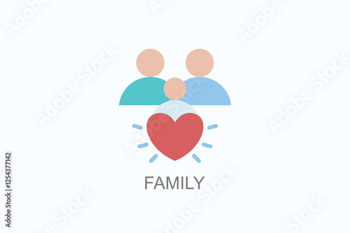 Family Icon Or Logo Isolated Illustration