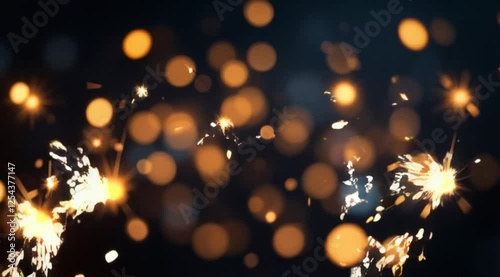 Sparkling fireworks night celebration bokeh background