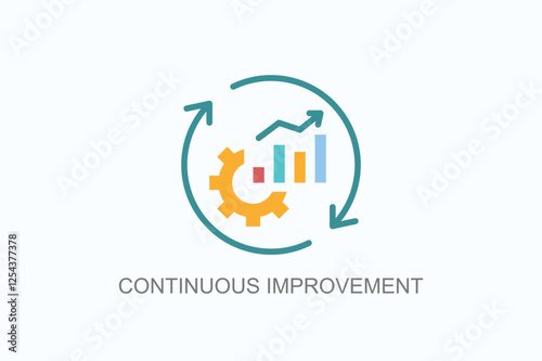 Continuous Improvement Icon Or Logo Isolated Illustration