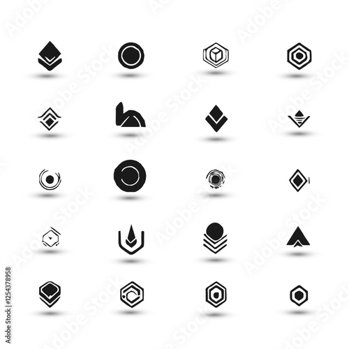 Set collection icon brand identity business technology logo design idea