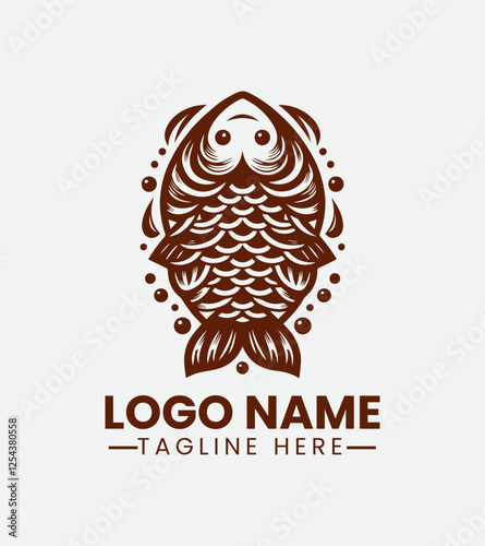Taiyaki Fish Cake Logo Design, Japanese Fish Shaped Pastry Logo, Sweet Fish Snack Logo, Asian Dessert Logo, Street Food Logo