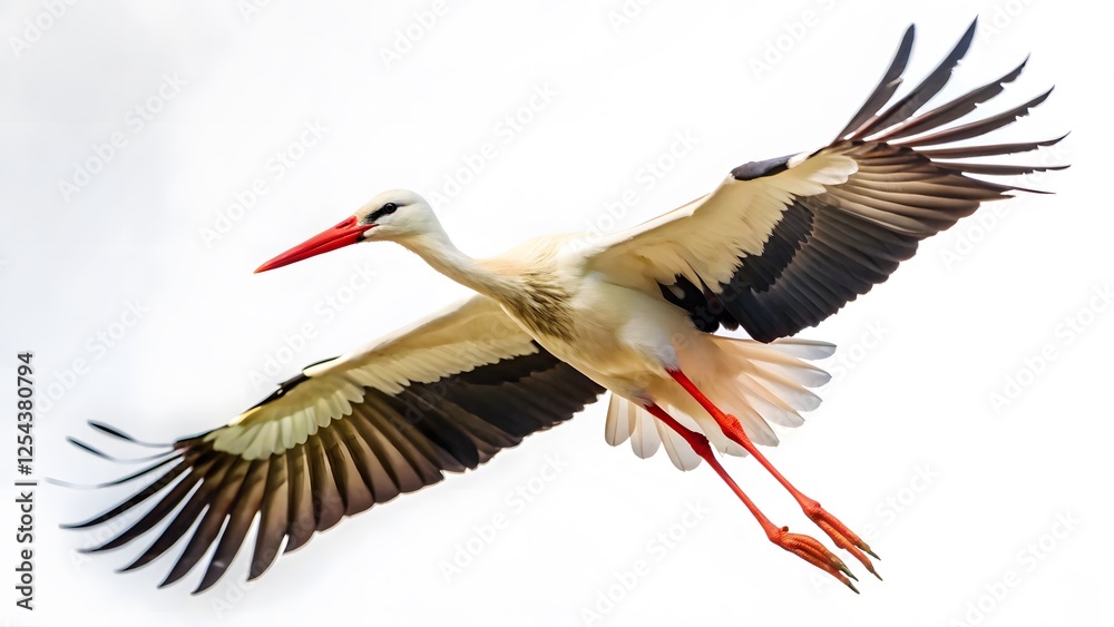 White Stork in Flight