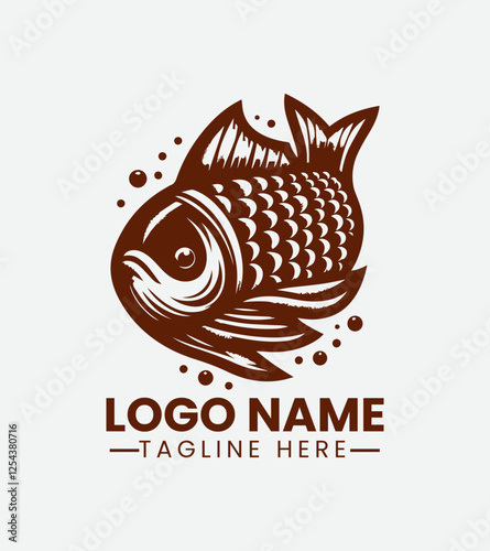 Taiyaki Fish Cake Logo Design, Japanese Fish Shaped Pastry Logo, Sweet Fish Snack Logo, Asian Dessert Logo, Street Food Logo
