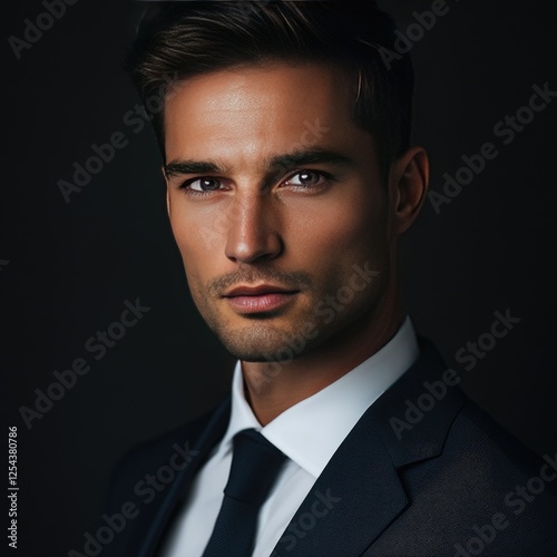 A Portrait of a Handsome Man in a Suit photo