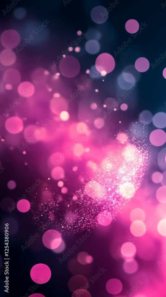 Pink & blue bokeh lights, abstract background