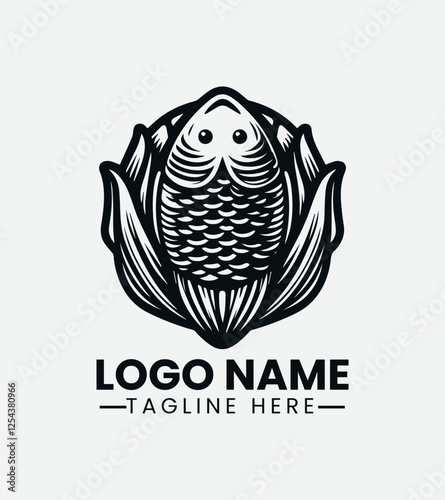 Taiyaki Fish Cake Logo Design, Japanese Fish Shaped Pastry Logo, Sweet Fish Snack Logo, Asian Dessert Logo, Street Food Logo
