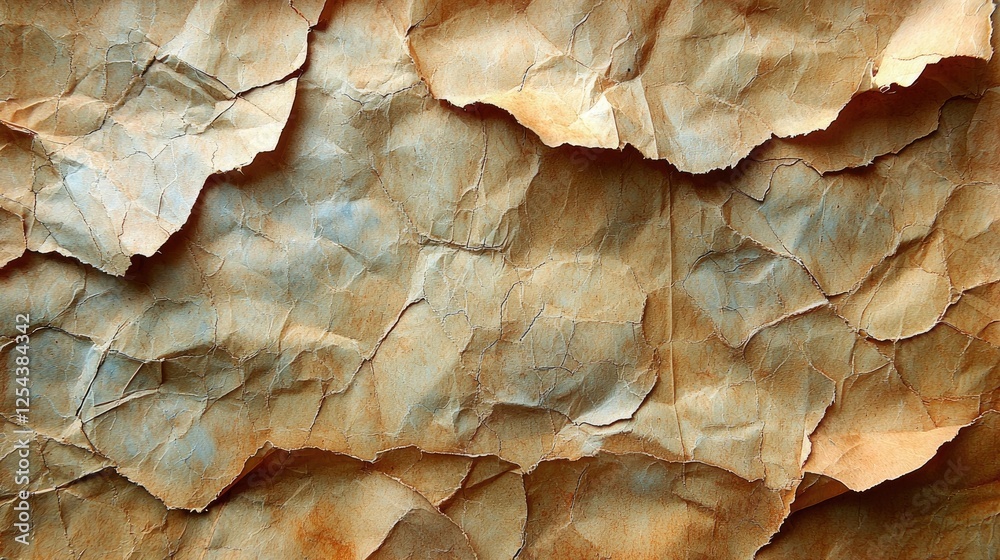 Textured, crumpled paper background with warm tones and subtle color variations, ideal for design Textured, crumpled paper background with warm tones and subtle color variations, ideal for design