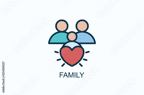 Family Icon Or Logo Isolated Illustration