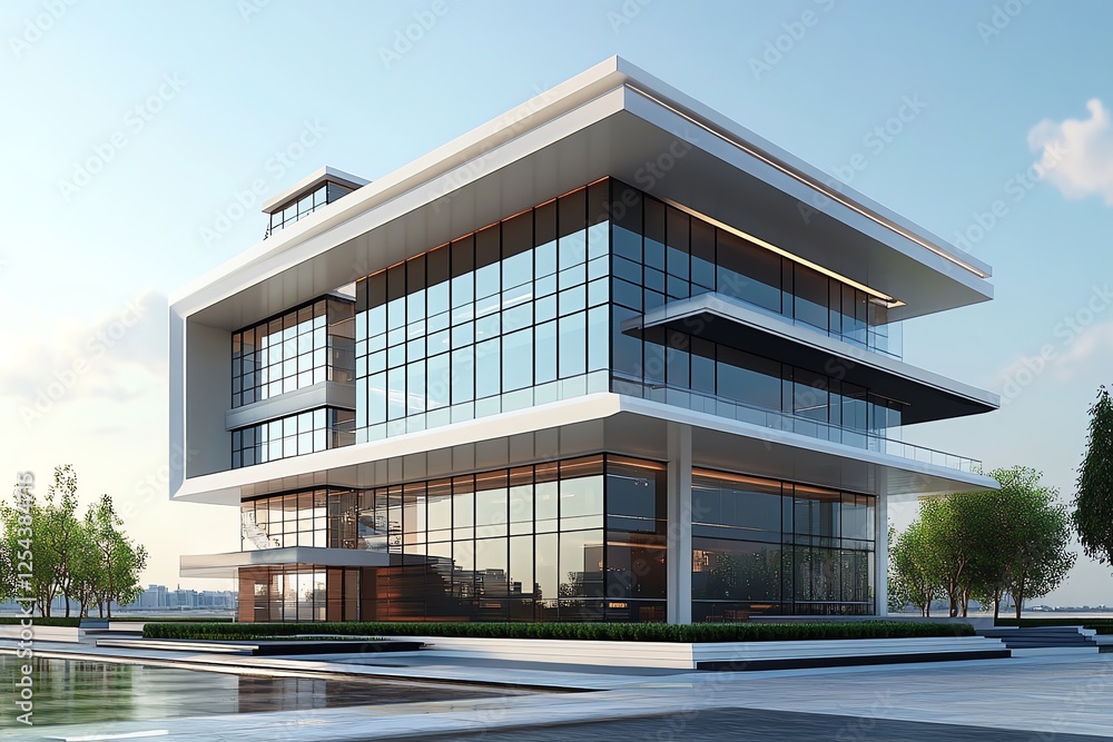 Stunning realistic modern glass tower with sleek design, perfect for architectural visuals, ads, and cityscapes. High-quality 3D rendering with reflective glass and futuristic appeal Stunning realistic modern glass tower with sleek design, perfect for architectural visuals, ads, and cityscapes. High-quality 3D rendering with reflective glass and futuristic appeal