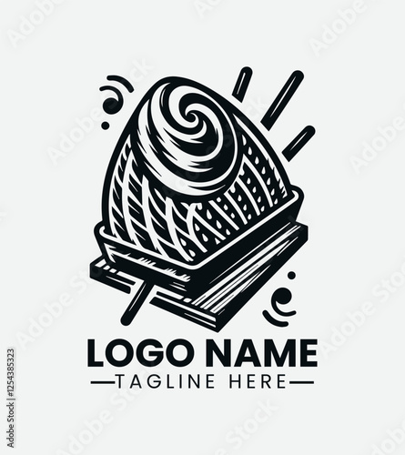 taiyaki Asian Dessert Logo, Street Food Logo