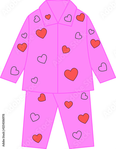 Illustration of Boy's Blue Checkered Pajamas