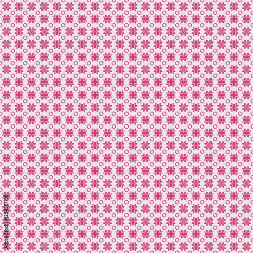Pink Floral Geometric Seamless Pattern – Delicate Abstract Design