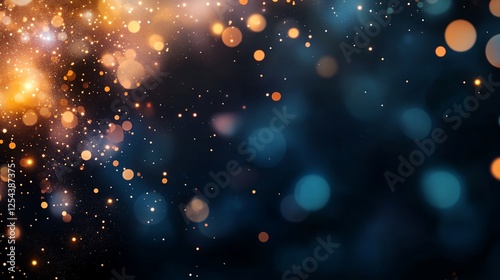 a blue background with a lot of sparkles