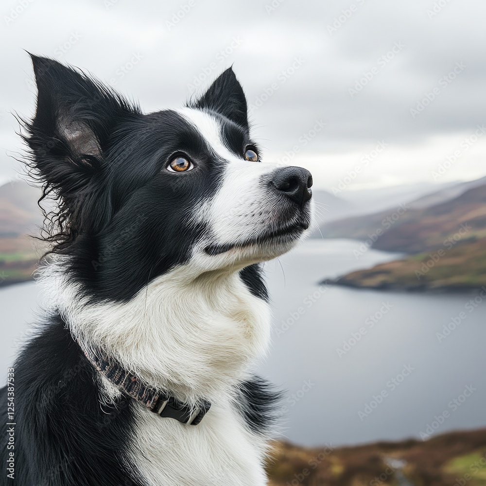 Fototapeta premium Border Collie by the Lake