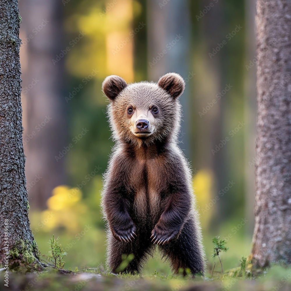 Fototapeta premium Adorable Brown Bear Cub