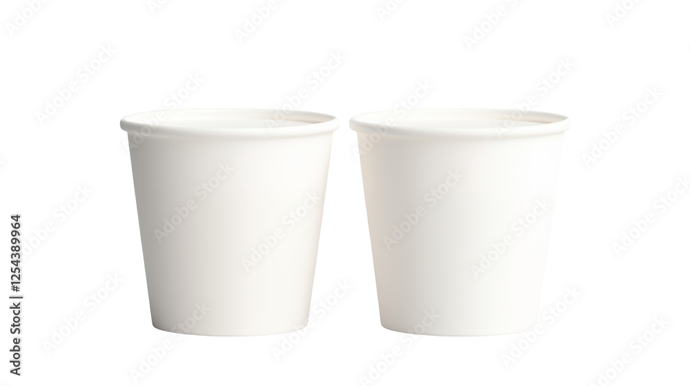 Two Blank White Paper Cups Mockup Design Template Two Blank White Paper Cups Mockup Design Template