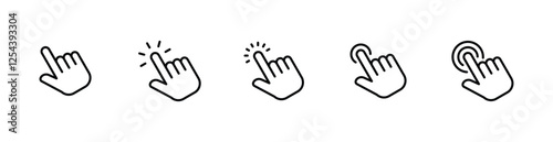 hand clicks icon set. pointer icon vectors	