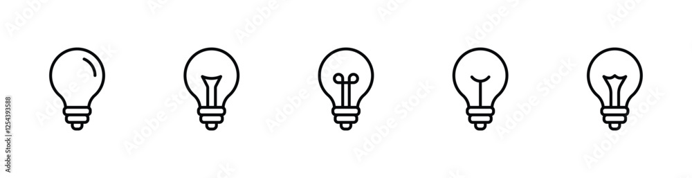 Lightbulb icon set. Bulb lamp icons set vector. Idea symbol, Electric lamp, light, innovation, solution Lightbulb icon set. Bulb lamp icons set vector. Idea symbol, Electric lamp, light, innovation, solution