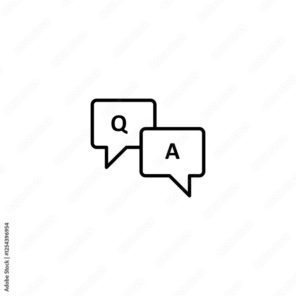 Question answer icon.vector simple linear illustration for web and app..eps Question answer icon.vector simple linear illustration for web and app..eps