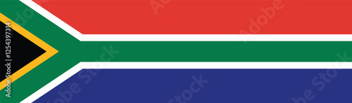Flag of South Africa. South Africa flag long banner digital vector illustration