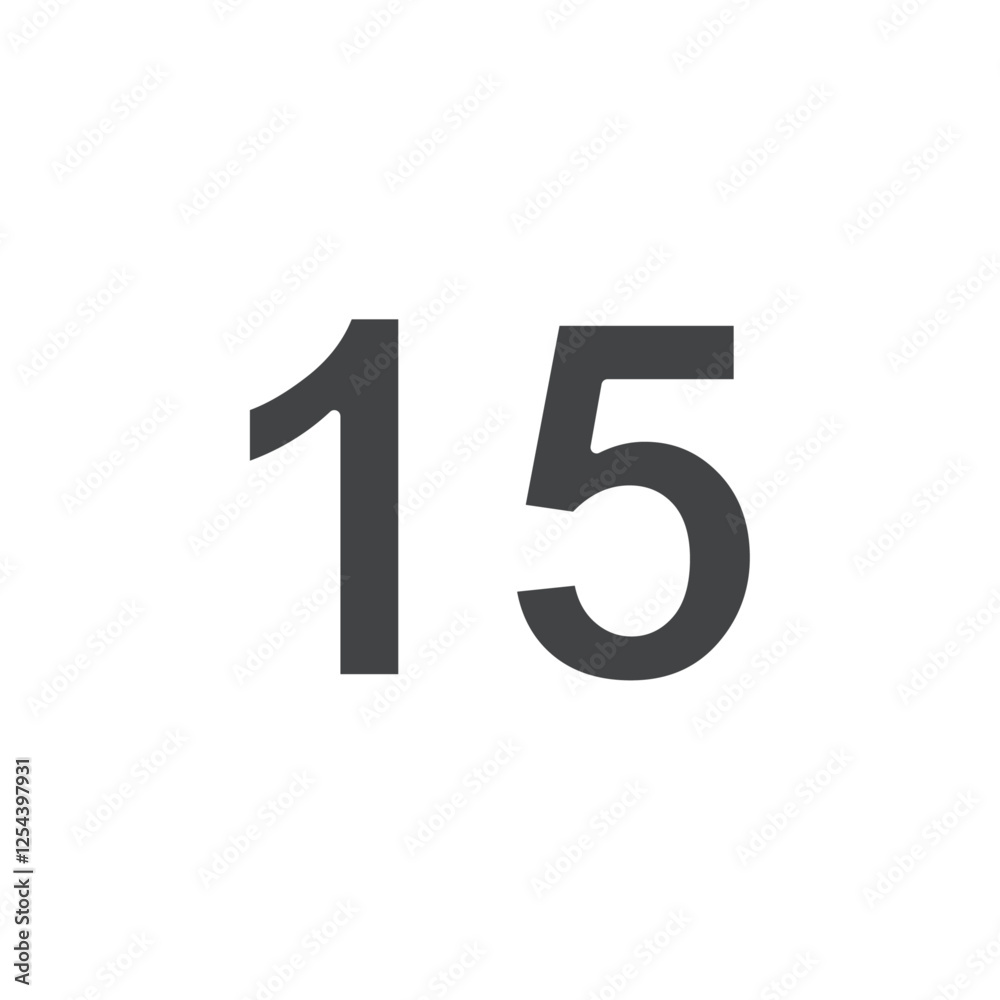 number 15 icon simple filled symbol vector number 15 icon simple filled symbol vector