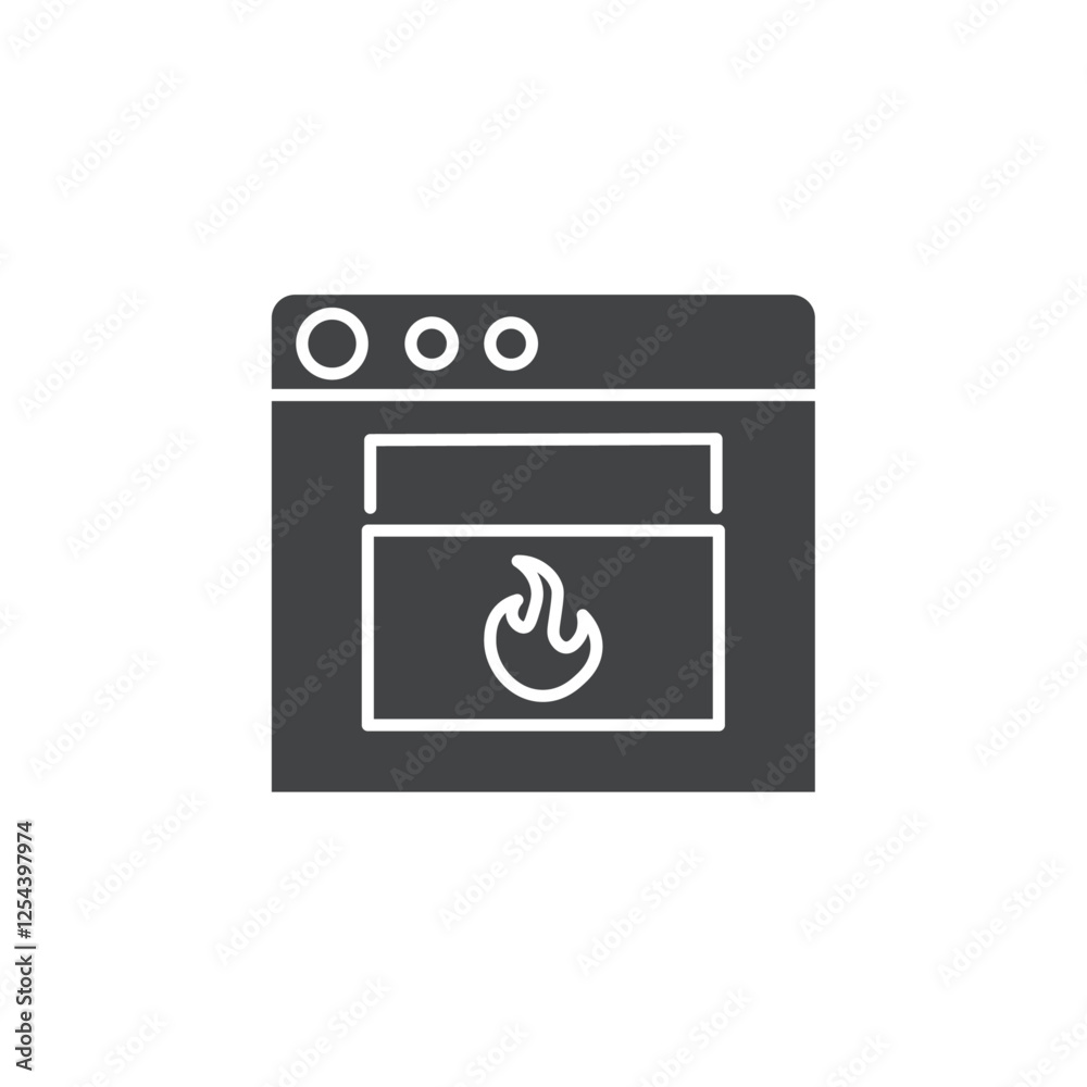 oven icon simple filled symbol vector oven icon simple filled symbol vector