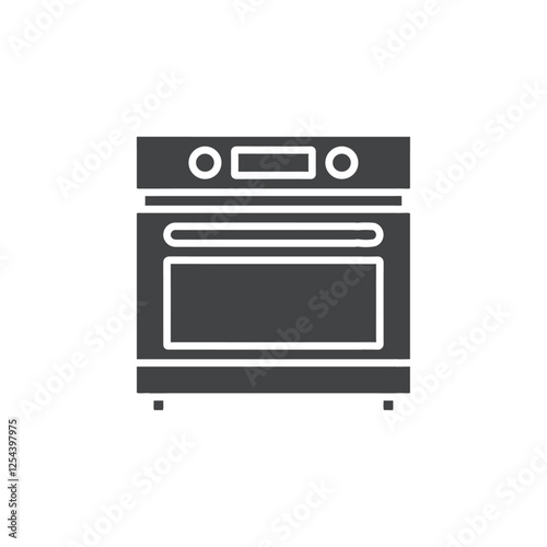 oven icon simple filled symbol vector