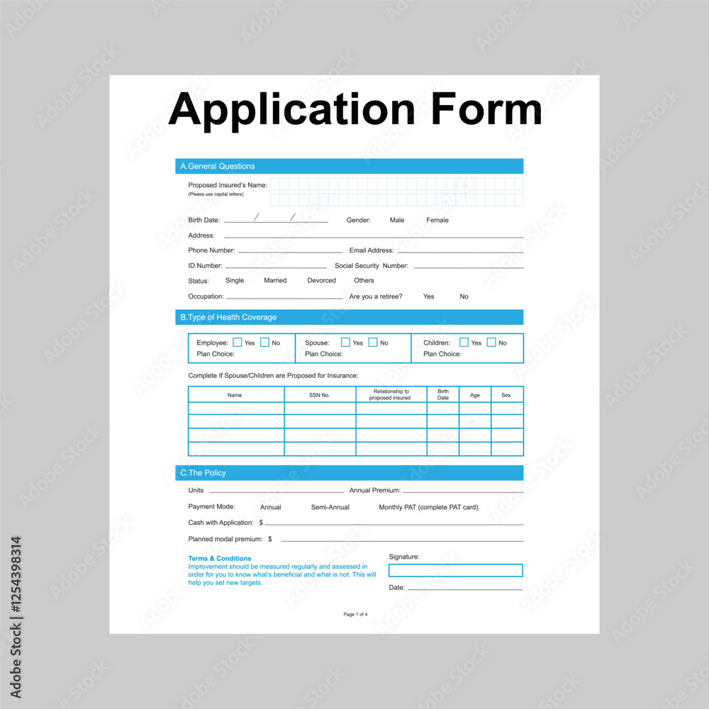 Illustration of an application registration form Illustration of an application registration form