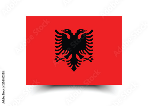 Albania flag. Button flag icon. Standard color. Circle icon flag. Computer illustration. Digital illustration. Vector illustration.