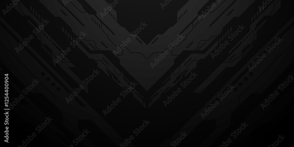 Modern Dark Color Cybernetic Technology Banner Background