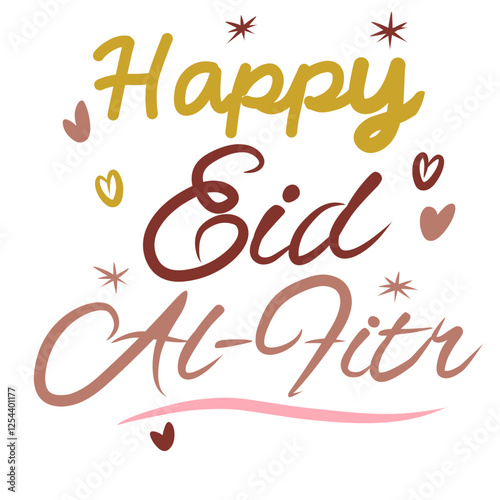 Eid al Fitr Lettering in Warm Earth Tone Colour