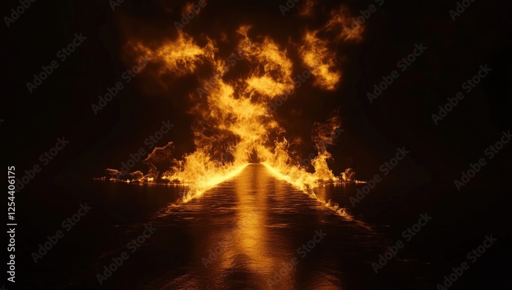 Obraz premium Flames of Destiny: A Fiery Path Forward