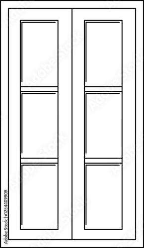 Classic Window Elevation Outline Drawing