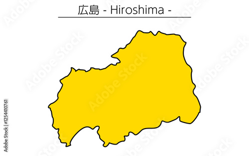 Simple map of Hiroshima prefecture, Japan Region photo