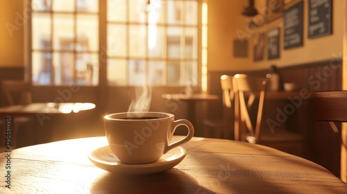 Wallpaper Mural Morning coffee in sunny cafe, street view Torontodigital.ca