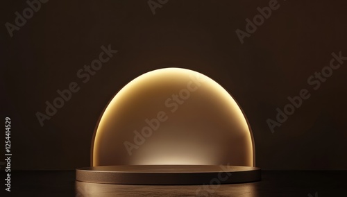 Minimalist Modern Podium with a Warm Glow