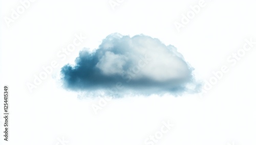 Isolated Blue Cloud Against White Background