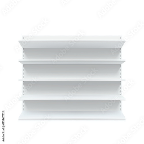 White Empty Retail Store Shelf for Product Display. Vector illustration
