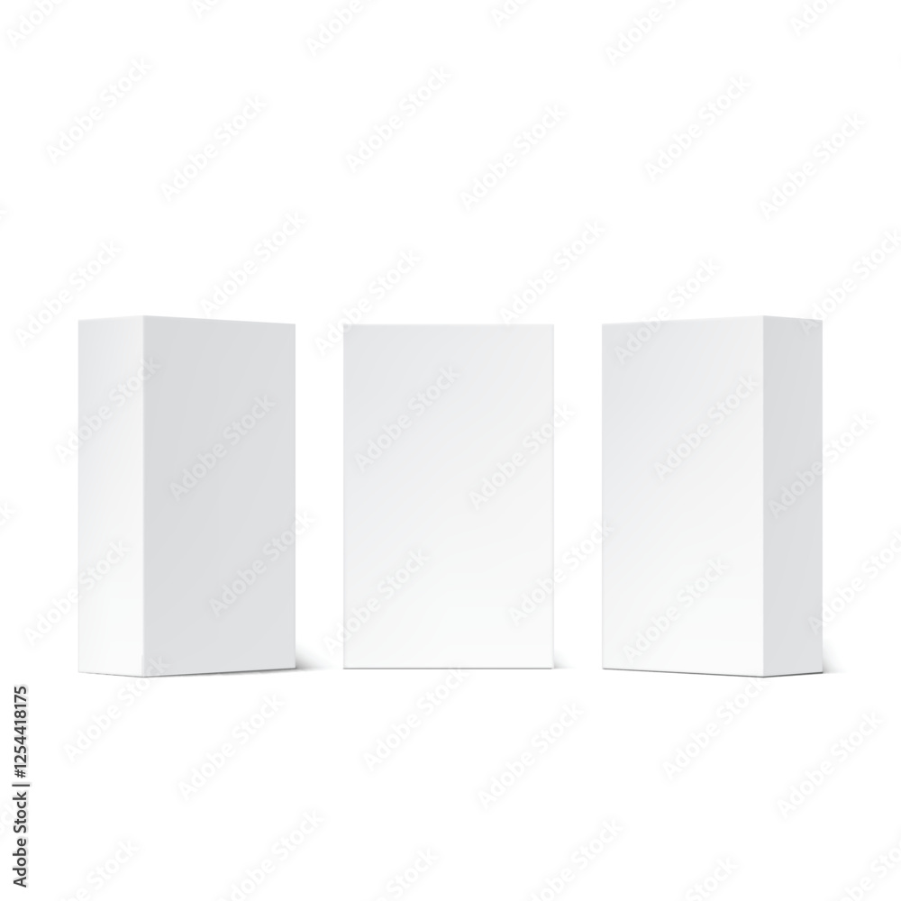 Blank White Product Packaging Boxes Mockup. Vector Blank White Product Packaging Boxes Mockup. Vector