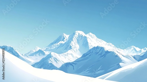 Wallpaper Mural Majestic Snowcapped Mountains Under a Clear Blue Sky Torontodigital.ca