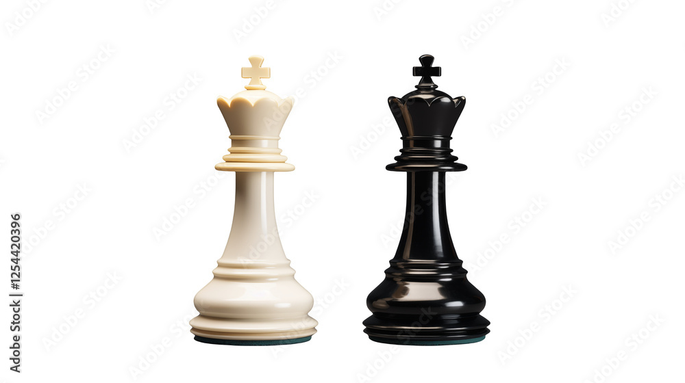 Chess Game Strategy Black and White Queen Pieces Chess Game Strategy Black and White Queen Pieces