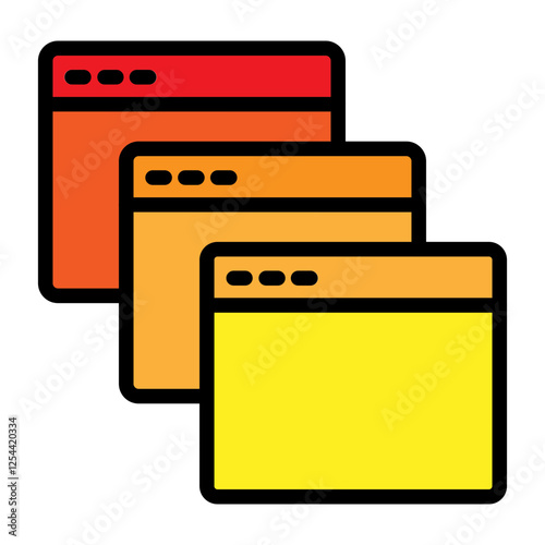 Tabs Vector Line Icon design