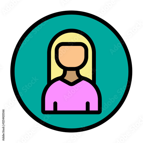 Female User Vector Line Icon design