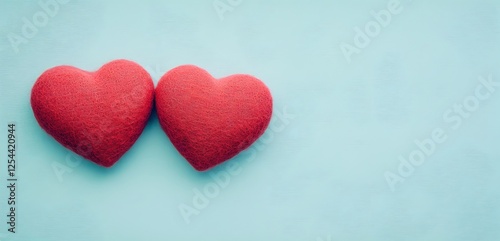 Red Heart Shapes on Soft Background for Romance and Affection