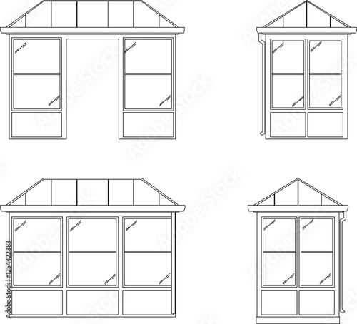 vector sketch illustration silhouette design booth for roadside sales and special street vendors